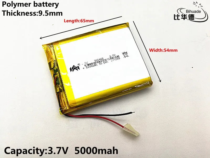 955465 955565 3.7V 5000mAH Rechargeable Lithium Polymer Battery