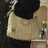 Sanrio Hello Kitty Contrast Color Shoulder Bag Pearl