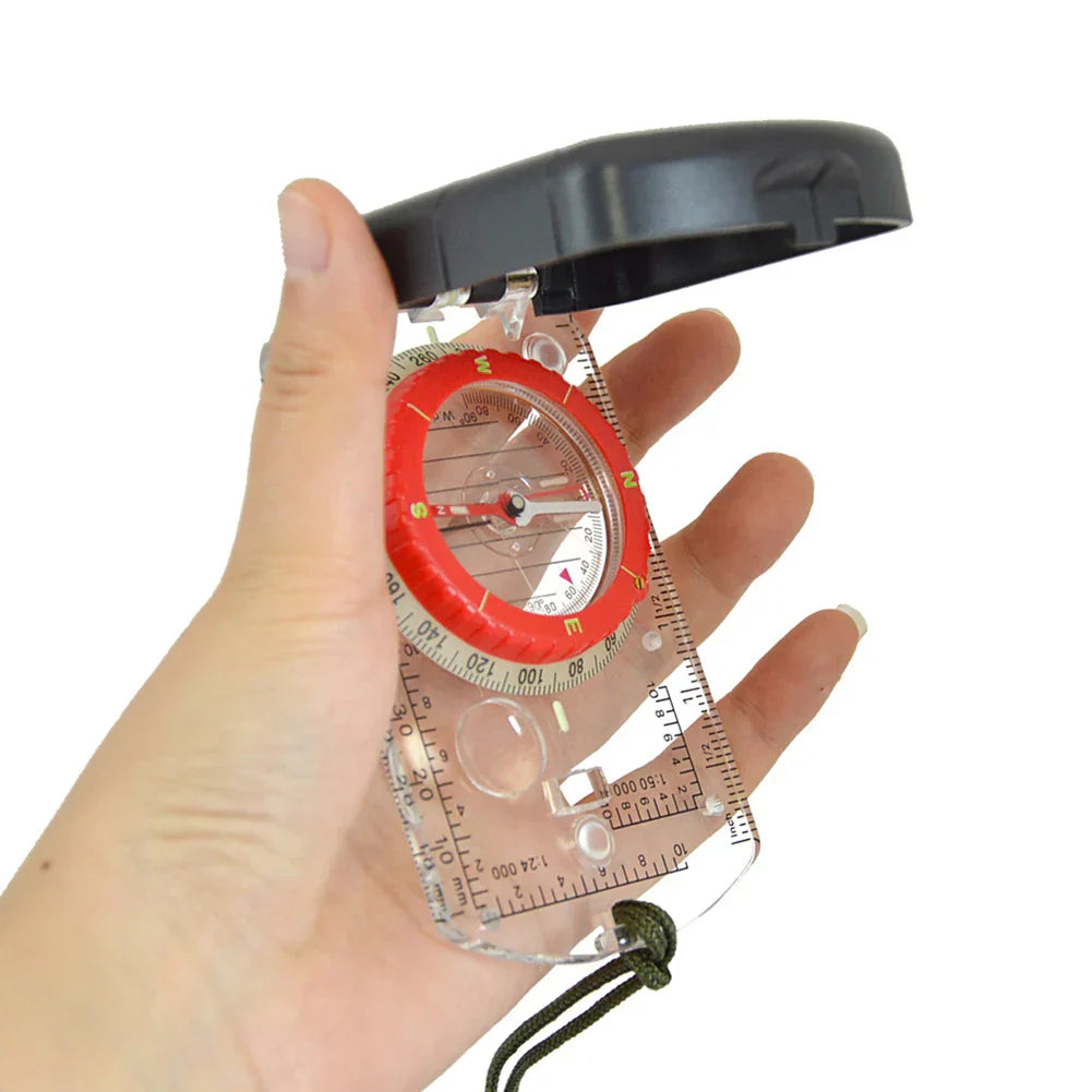 Portable Luminous Compass With Mirror Waterproof Multifunctional For