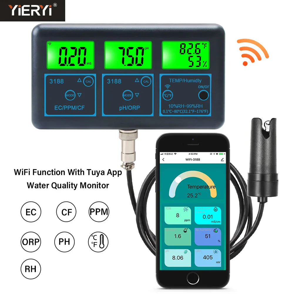 WiFi PH Meter Temp TDS(ppm) EC ORP Water