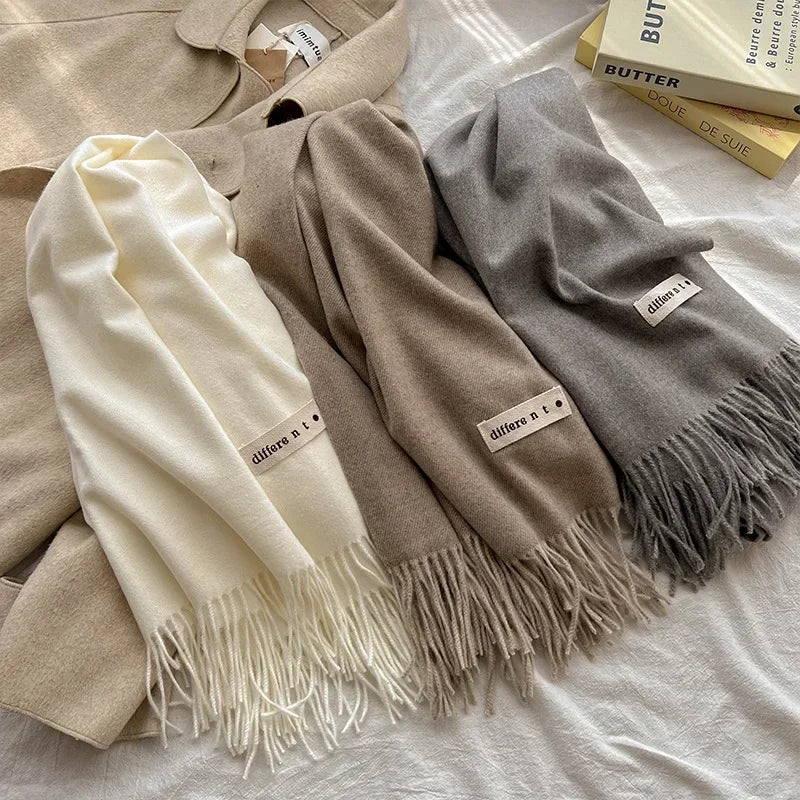 Luxury Brand Wool Scarf For Women Men Solid