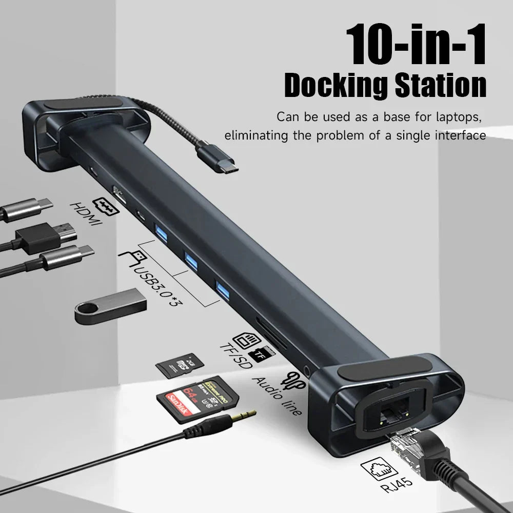 USB C Hub Multiport Adapter 10 in 1