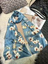 New Luxury Pure Silk Scarf Shawl Women