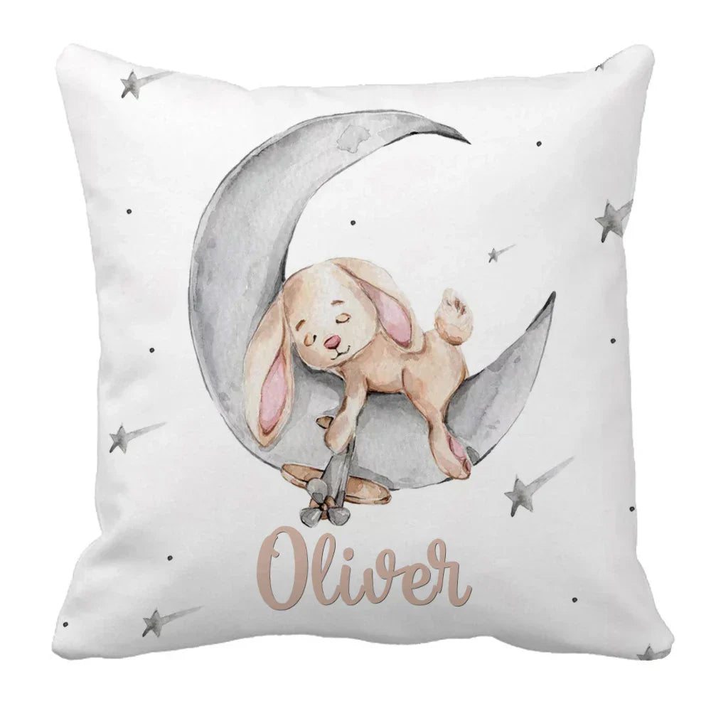 LVYZIHO Sleeping Bunny Custom Name Crib Sheet Set,