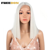 FREEDOM Synthetic Lace Wig Short Bob Straight Middle