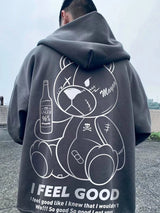 Men's Harajuku Fashion Hoodies Beer Bear Print Kawaii