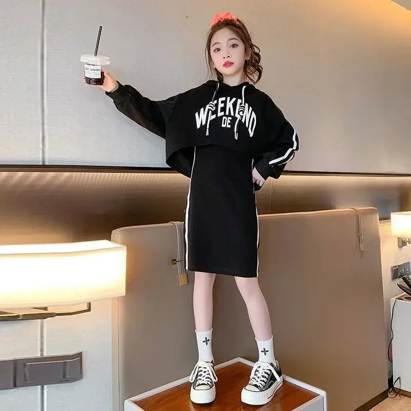 Spring Autumn Baseball Suits Children Jacket Pleated Skirt