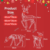 3PCS Handmake Iron Art Elk Deer Christmas Garden