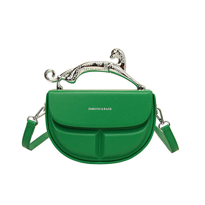 Solid Color Women's Luxury Handbags Cat Metal Handle