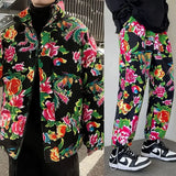 Northeast Flower Printed Thickened Cotton-padded Jacket Couple Chinese