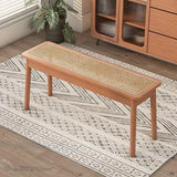 Rattan Bench Chandigarh Chair Household Solid Wood Dining