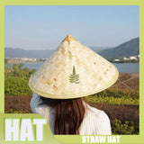 Chinese Retro Bamboo Rattan Fisherman Hat Handmade Weave