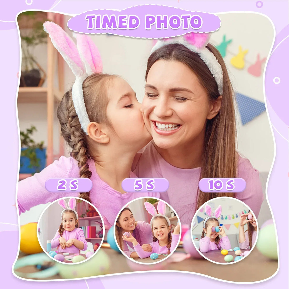 Kids Camera Toys Purple Unicorn for Girls Boys