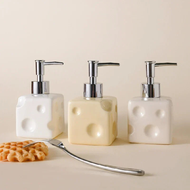 European Creative Cheese Soap Dispenser Ceramic Emulsion Bottle