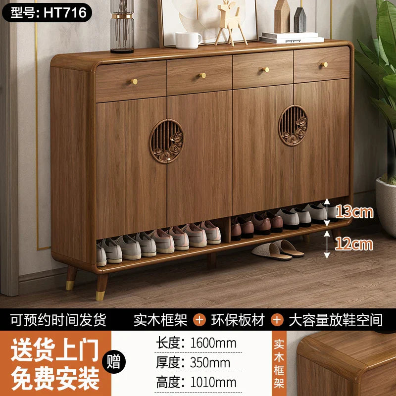 Retro Wood Shoe Cabinet Living Room Designer Space