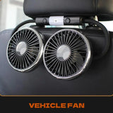 Dual Head Car Clip Fan With Led Light