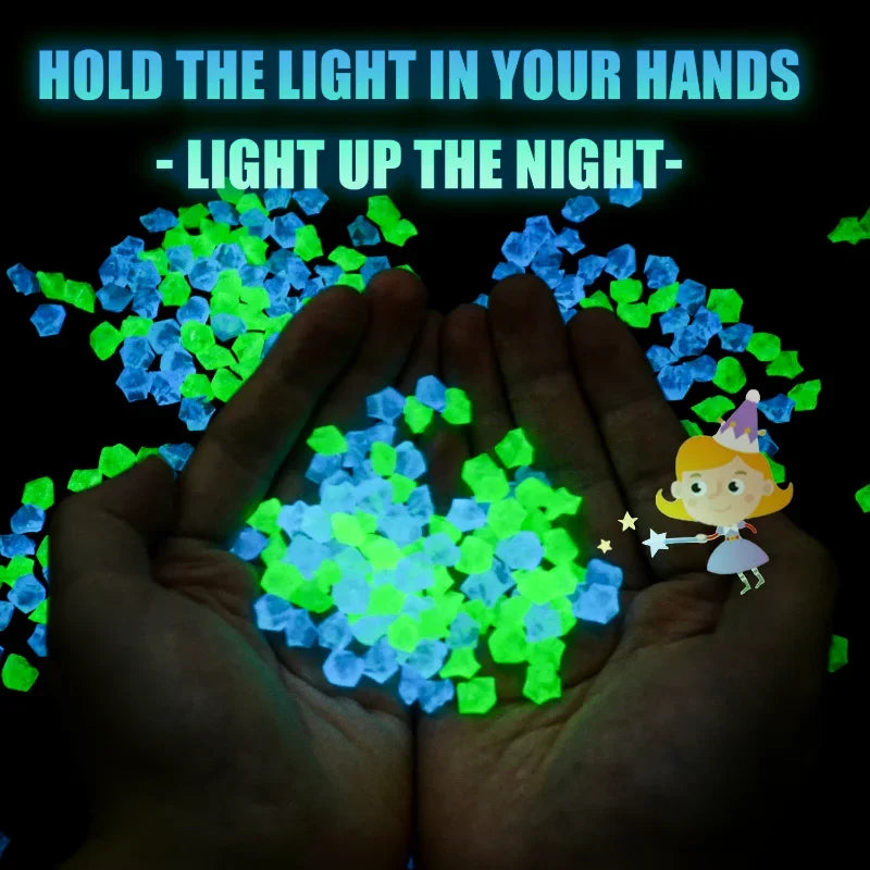 300/500 Pcs Garden Decoration Pebbles Luminous Stone Glow
