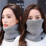 Solid Winter Plush Muffler Woolen Knitting for Women