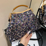 2023 Elegant Women Glitter Sequin Shell Clip Evening