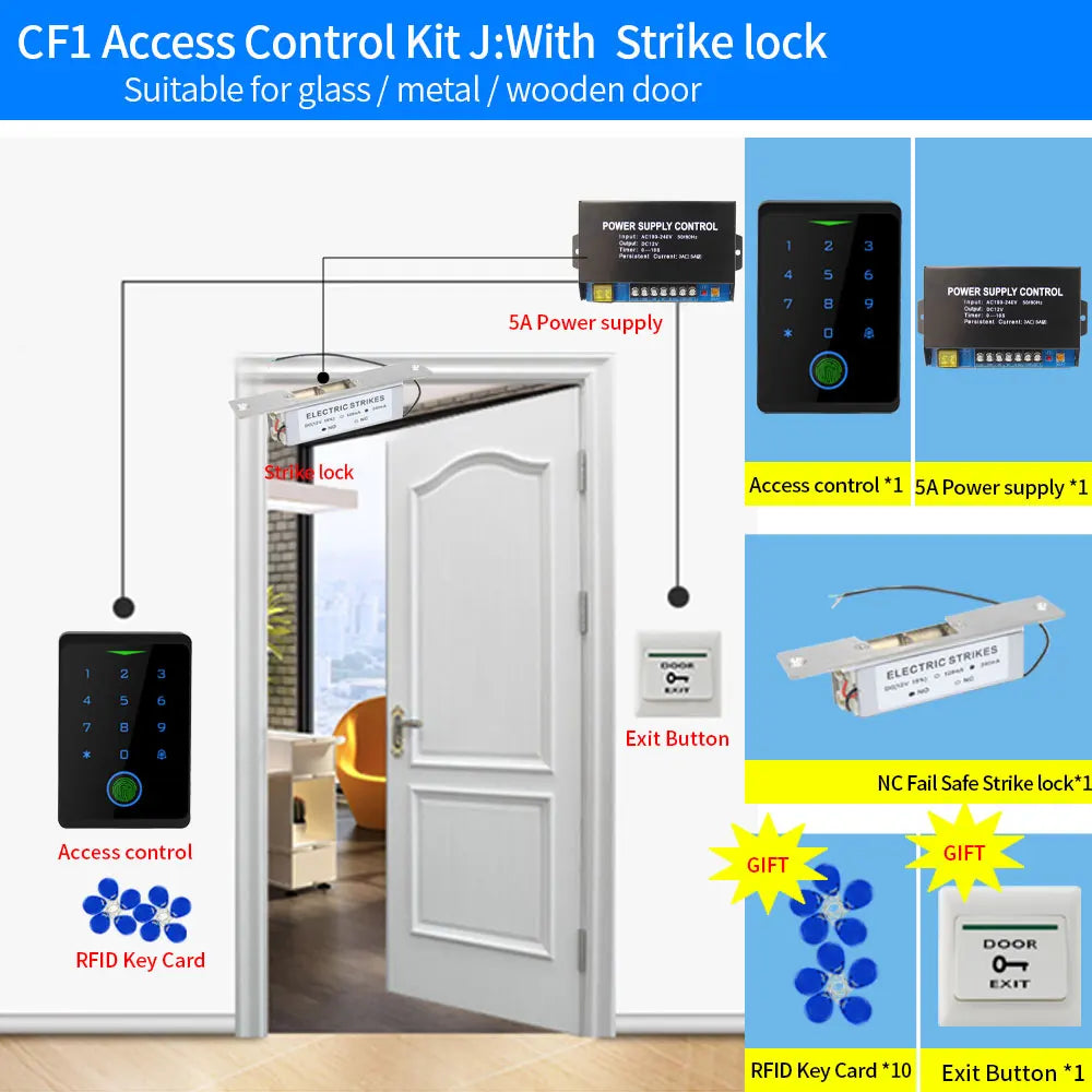 Tuya WIFI Fingerprint Access Control Kits Security Protection