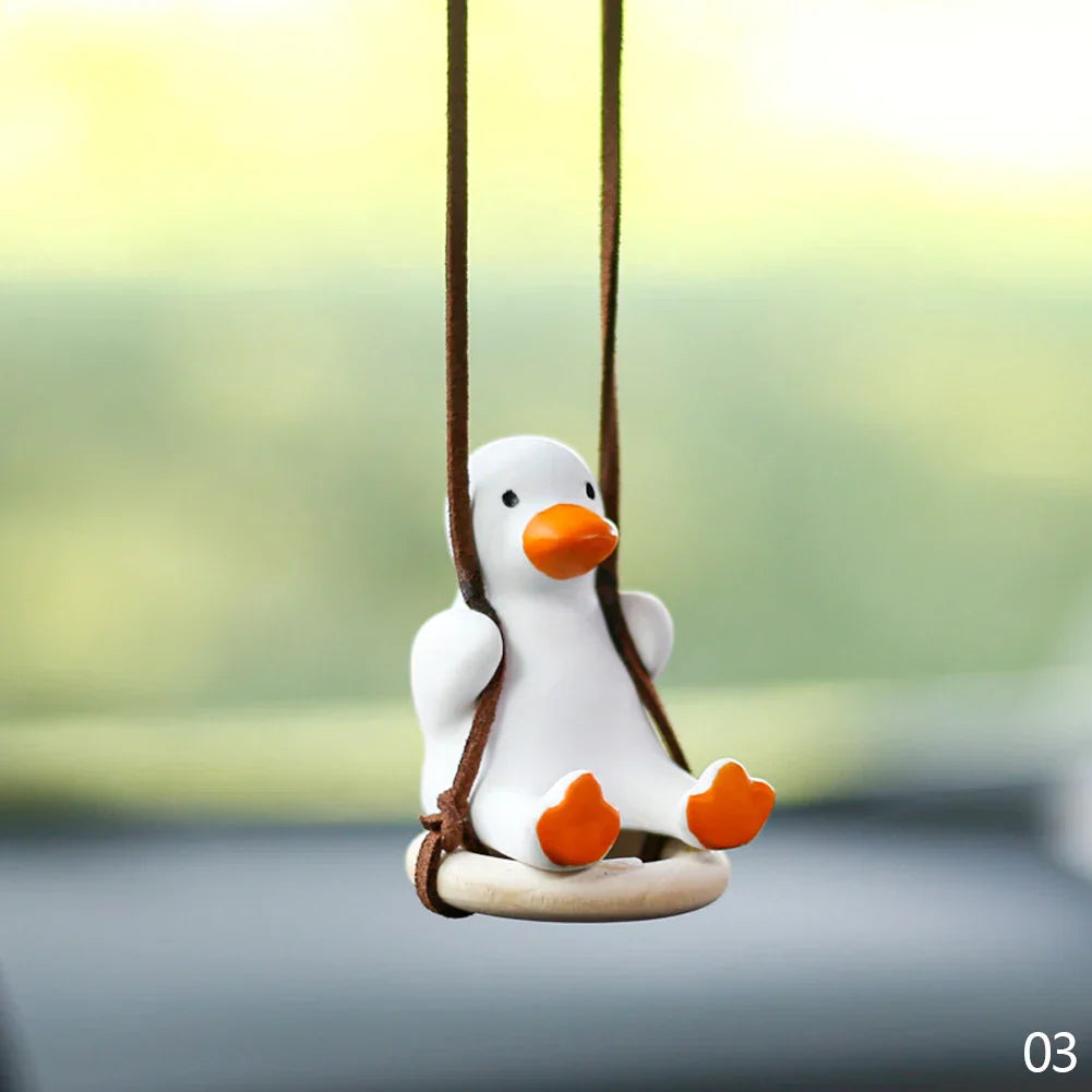 Gypsum Cool White Swing Duck with Sunglasses Automoblie