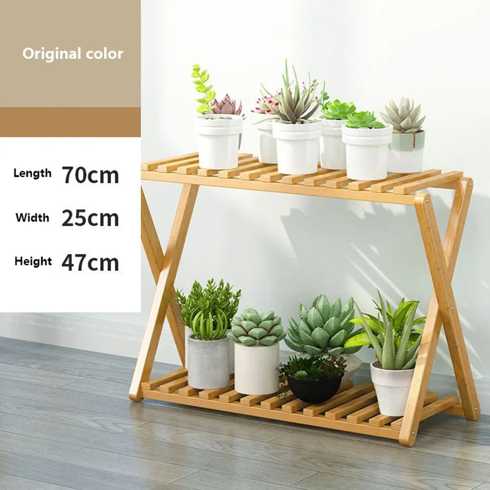 Wooden Multilayer Flowerpot Organizer Flower Holder Balcony Stand