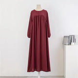 Spirng Autumn Full Sleeve Casual Plus Size Dress