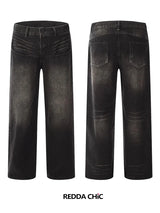 REDDACHIC Acubi Fashion Men Baggy Jeans Vintage Black