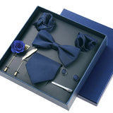 8piece Set Bussiness Blue Ties For Mans Floral