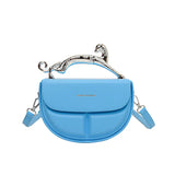 Solid Color Women's Luxury Handbags Cat Metal Handle