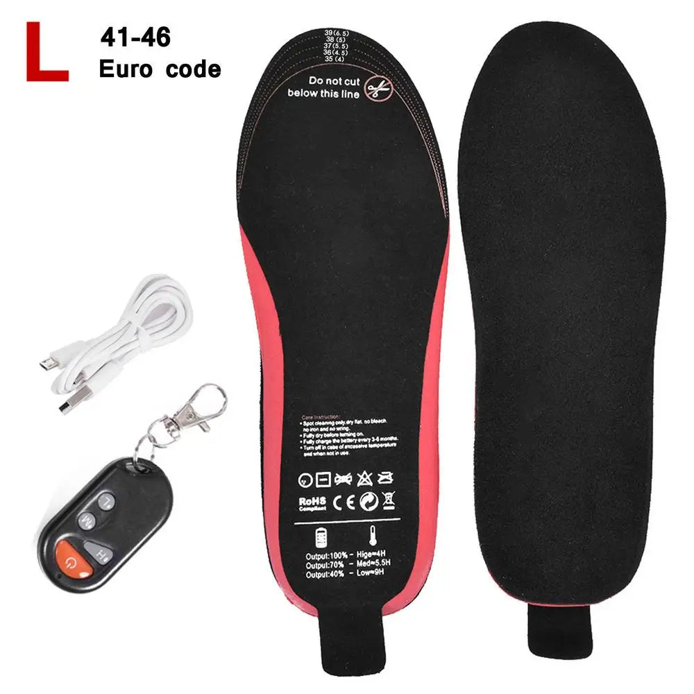 USB Heated Shoe Insoles Rechargeable Electric Foot Warming