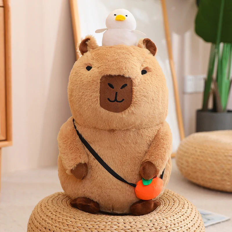 Capybara Plush Toy Simulation Capibara with Fruits Fluffy