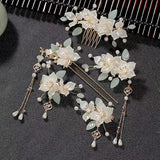 Chinese Hanfu Hair Accessories Set Long Fringed Vintage