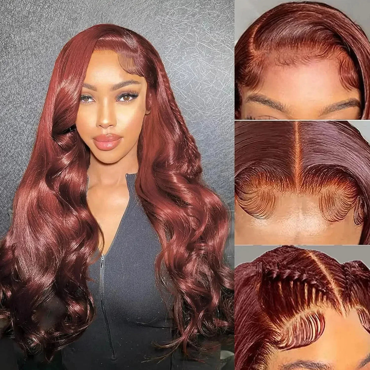 13x4 Reddish Brown Body Wave Lace Frontal Human