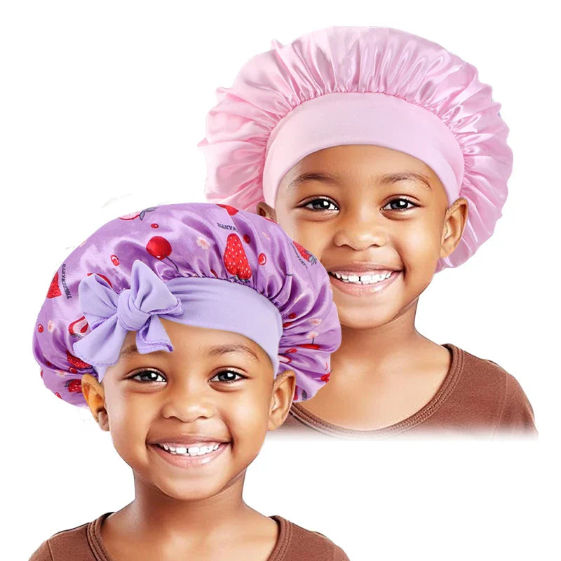 2PCS/LOT Solid Color Nightcap For Kids Wide Edge