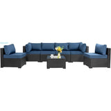 7 Pieces Outdoor Patio Sectional Sofa Couch,Wicker Rattan