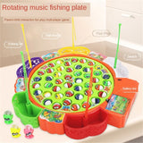 Electric Musical Rotating Fishing Toy Children Board Play