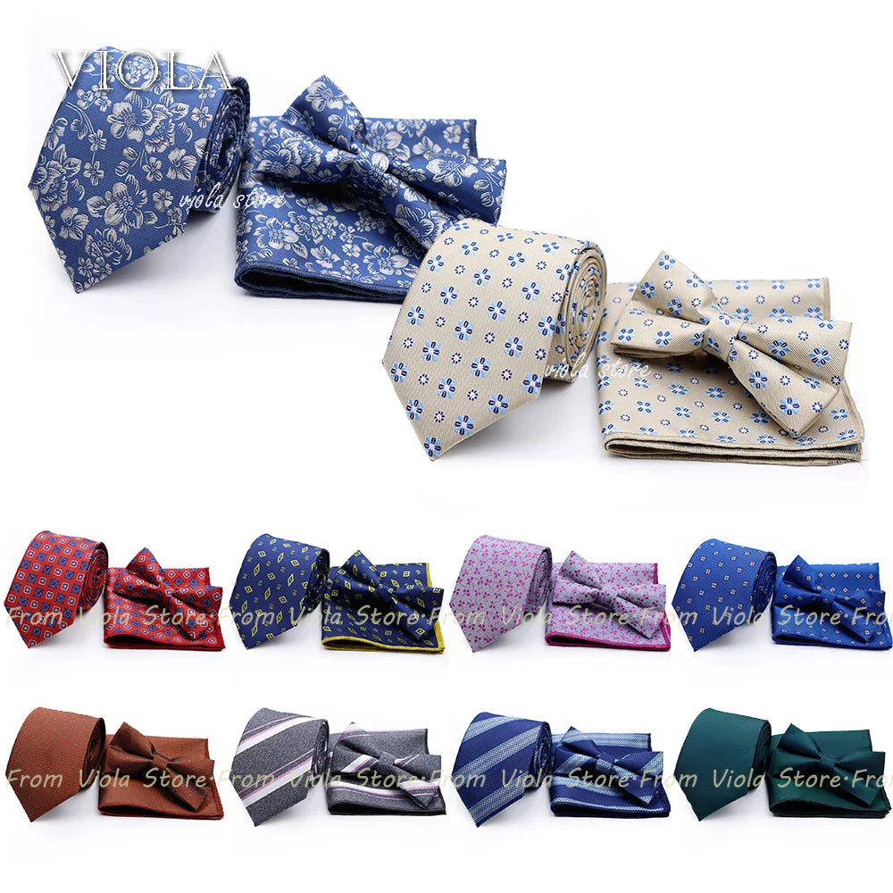 45 Color Paisley Geometry Striped 7.5cm Tie Set