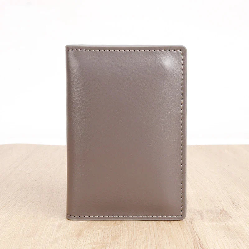 Genuine Leather Card Wallet for Men Super Slim Mini Credit Card Holders Wallet Folding Thin Card Purse Soft Small Bags for Women