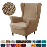 Velvet Wingback Chair Covers Stretch Wing Armchair Cover