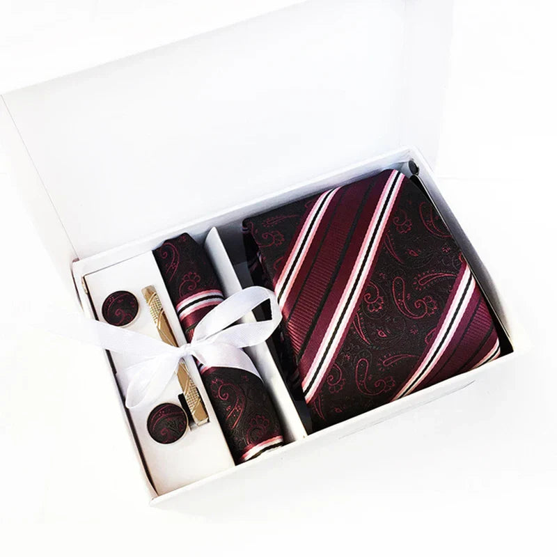 6piece Set Classic Printed DotsTies for Men Kerchief