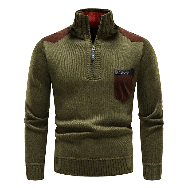 Top Quality Men's Fleece Sweater Half Zipper Up