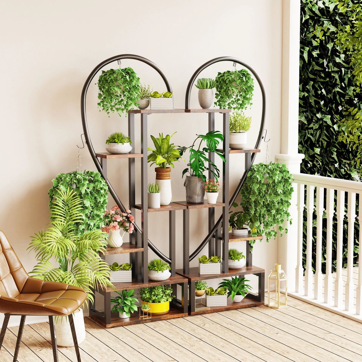 6 Tier Metal Plant Stand, Creative Half Heart