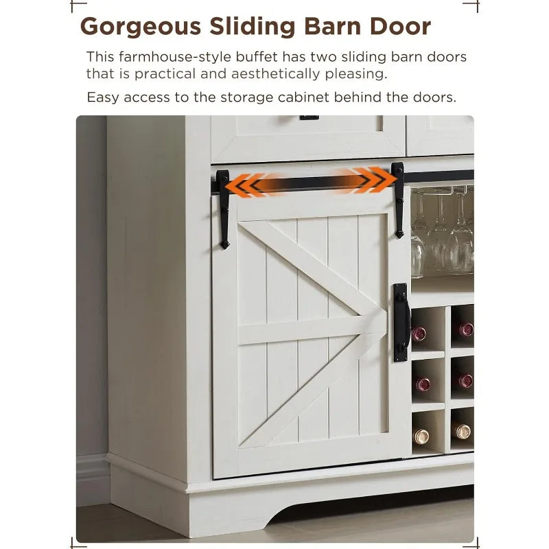 OKD Farmhouse Buffet Cabinet, 54" Coffee Wine Bar