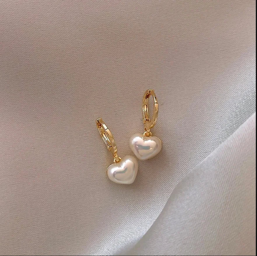 New Korean Romantic Love Pearl Premium Pendant Earrings