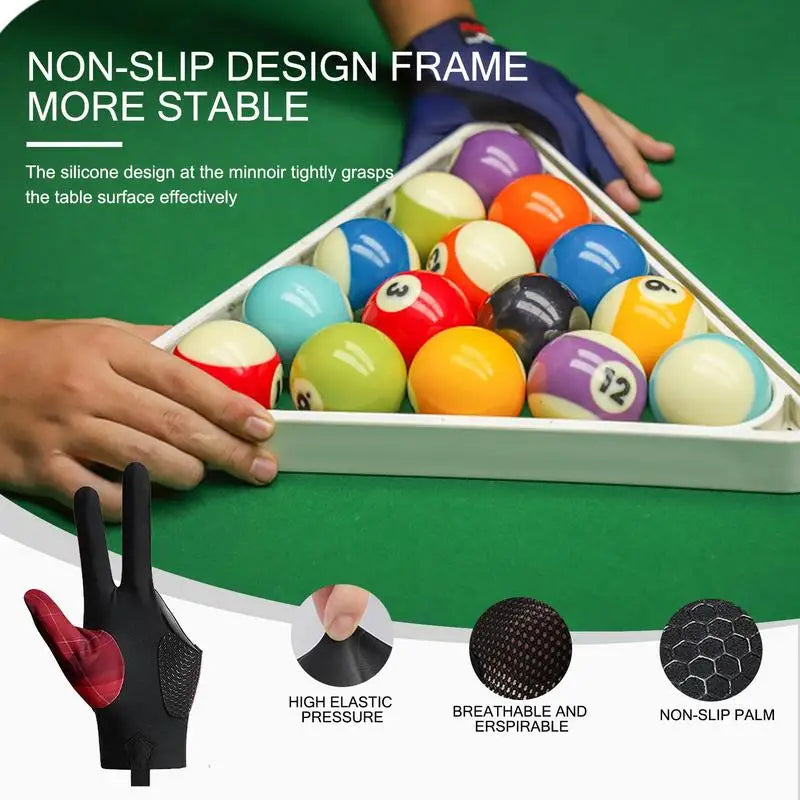 1pcs Polyester Spandex Snooker Billiard Cue Glove Pool