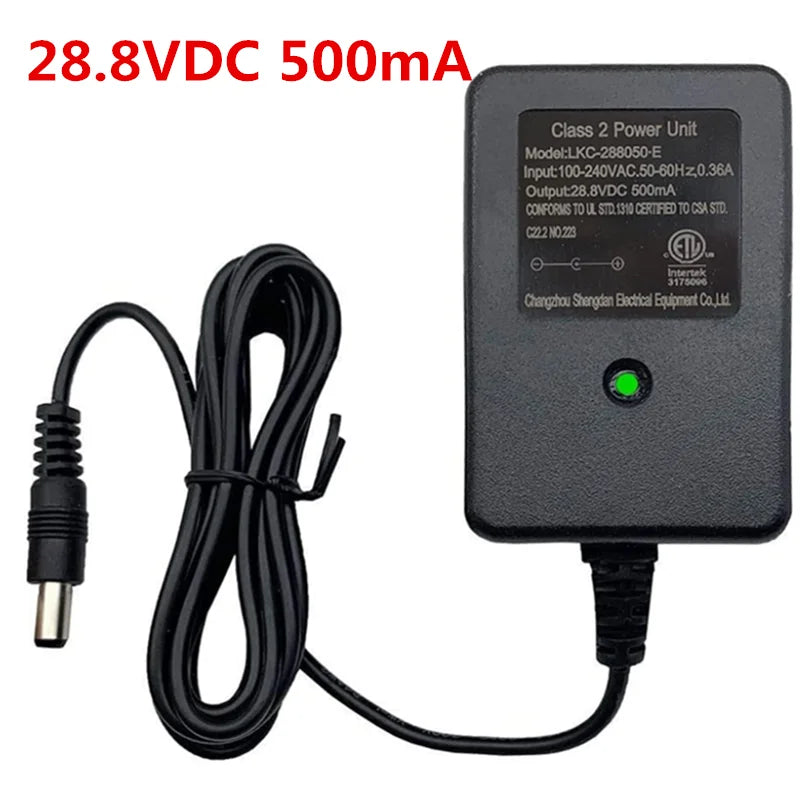 28.8V DC 500mA Charger Volt Battery Charger Kids