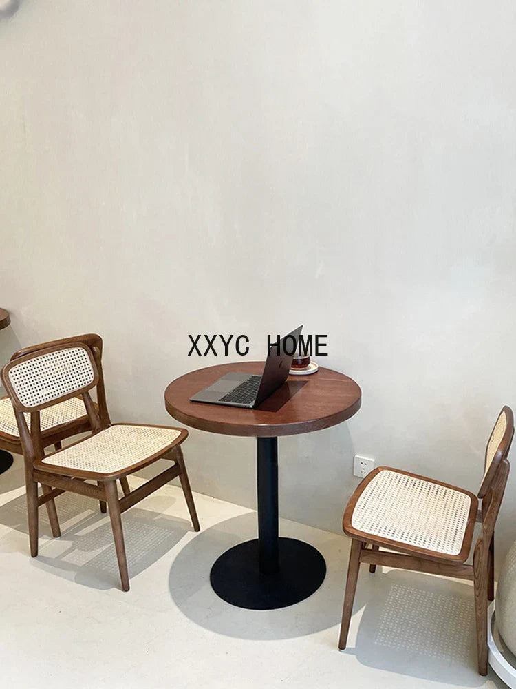 Solid Wood Leisure Conference Chair Rattan Solid Wood