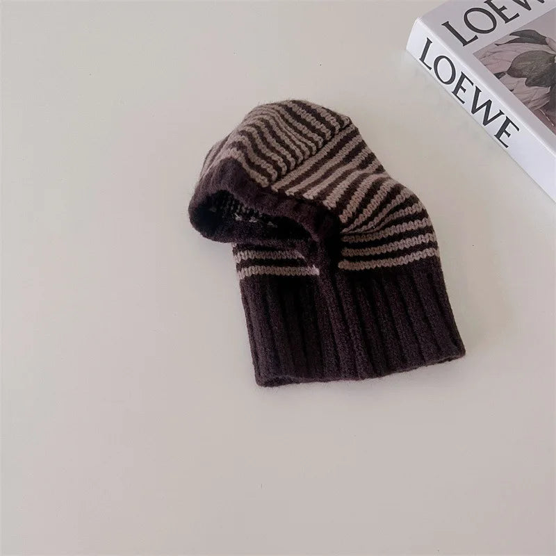 2-6Y Unisex Kids One-Piece Hats Scarf Winter Baby