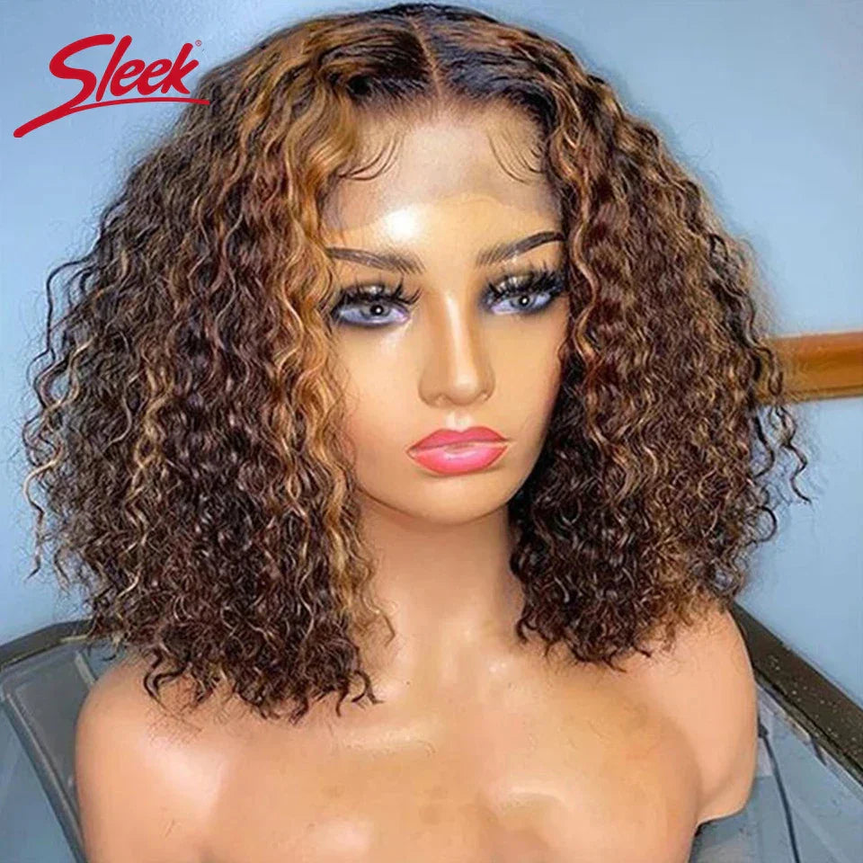 Brazilian Deep Curly Bob Hair Wigs Natural Black